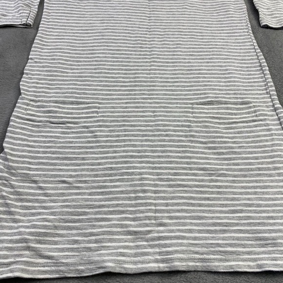 NEXT Top Womens 8‎ Gray Striped Long Blouse Maternity Pocket 3/5 Sleeve Shirt - Picture 4 of 16